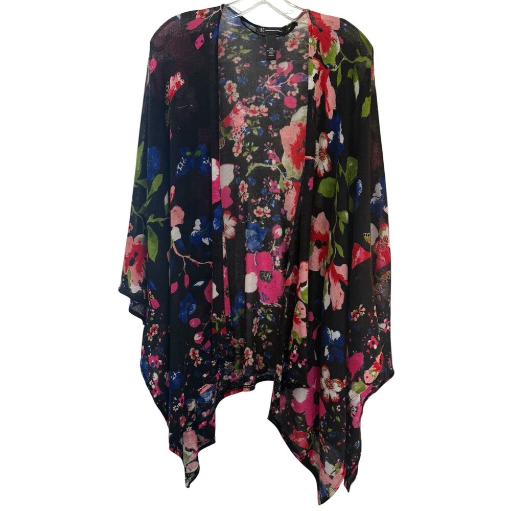 Inc International Concepts Floral Butterfly Print Wrap One Size Open Front